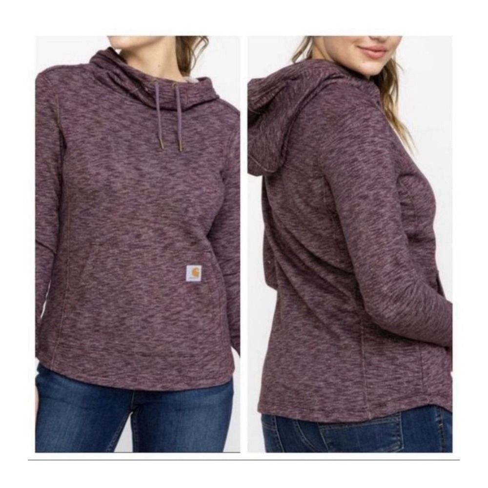 Carhartt Women's Newberry Hoodie Size Small Heather Purple Cotton Blend Pocket